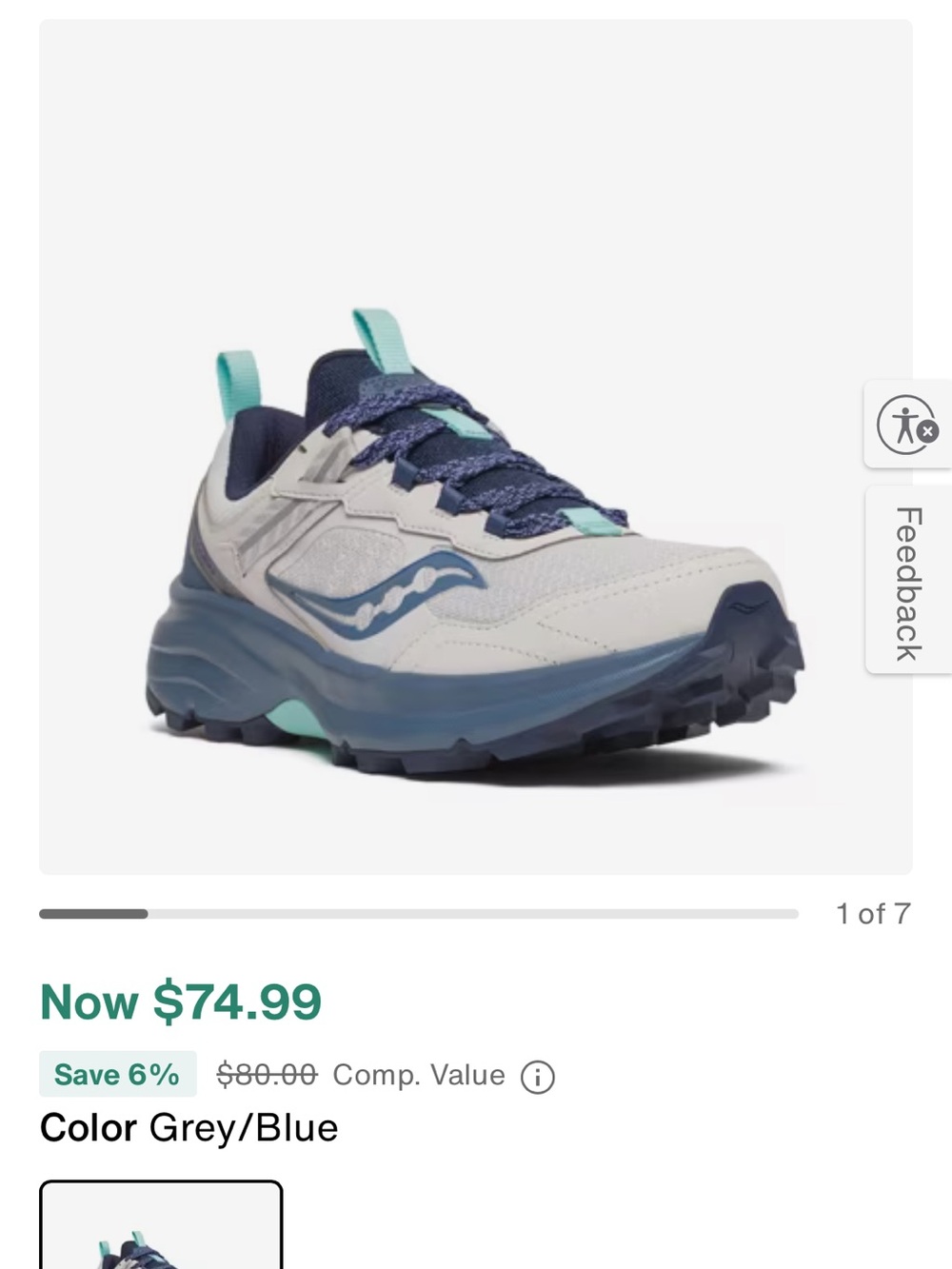 Saucony Women’s Grey, Navy and Teal Trail Sneaker
